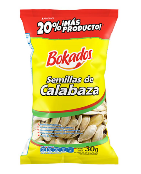SEMILLAS DE CALABAZA BOKADOS 30 GR