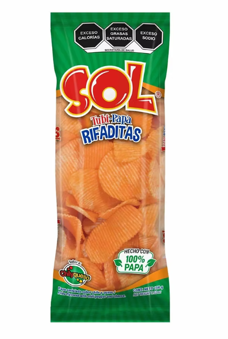TUBIPAPA RIFADITA 100 GRS BOTANAS EL SOL