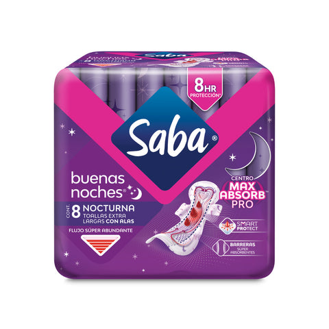 TOALLAS SANITARIAS SABA BUENAS NOCH C/A C/8