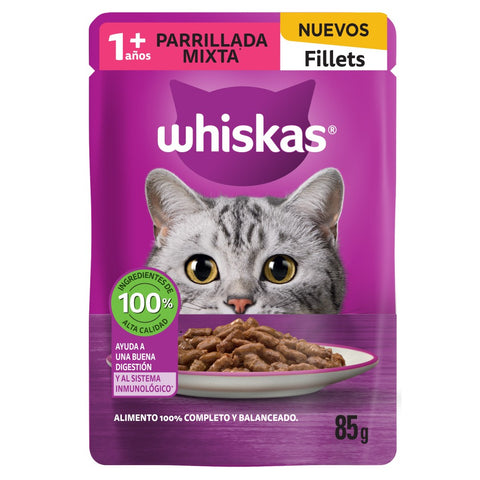 WHISKAS POUCH PARRI MIXTA 85GR