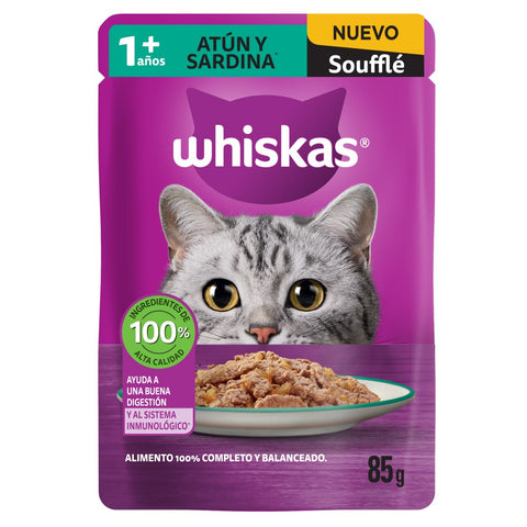 WHISKAS POUCH ATUN Y SARDINA 85GR